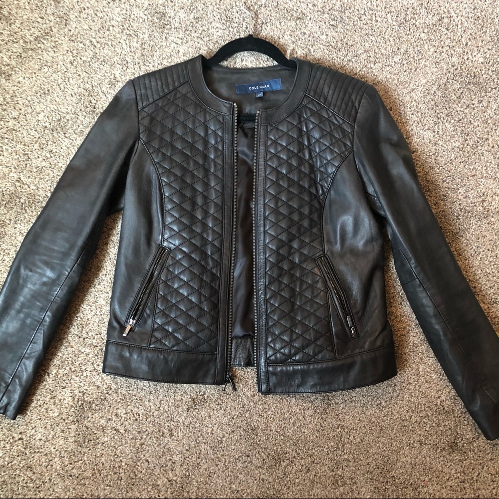 Cole haan leather jacket